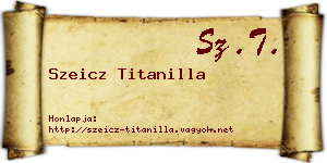 Szeicz Titanilla névjegykártya